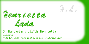 henrietta lada business card